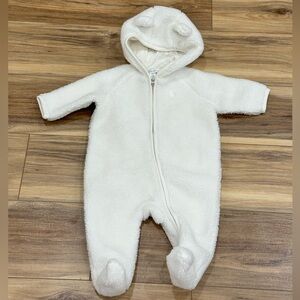 Ralph Lauren Baby Faux Shearling Footie Bunting with Bear Ears 6 months
